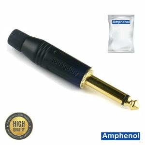 Ficha Jack 6.35mm Macho Mono Dourada AMPHENOL - (ACPM-GB-AU)