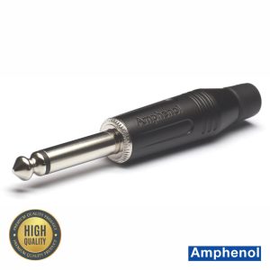 Ficha Jack 6.35mm Macho Mono Niquelada AMPHENOL - (ACPM-GB BULK)