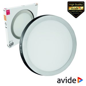 Painel LEDS Redondo Superfície 24W 300mm 4000k 2000lm AVIDE - (ACSMNW-R-24W-ALU-N)