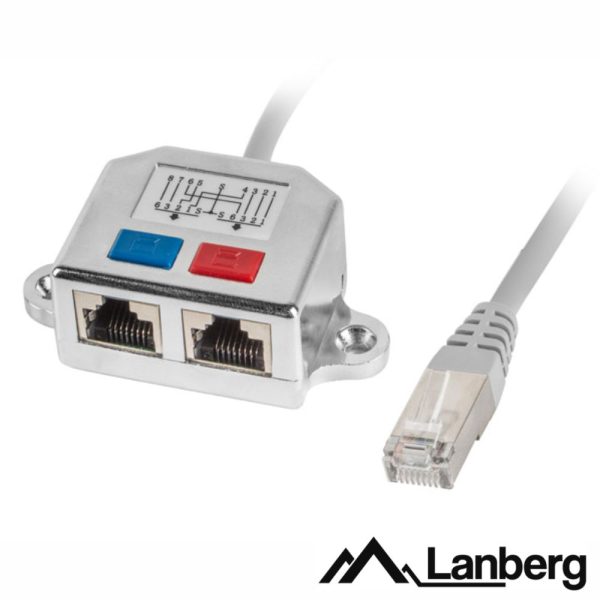 Cabo Adaptador RJ45 Fêmea p/ 2 RJ45 Fêmea LANBERG - (AD-0026-S)