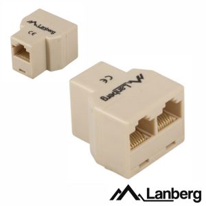 Ficha Adaptadora RJ45 Fêmea p/ 2 RJ45 Fêmea LANBERG - (AD-RJ45-2RJ45-OU)