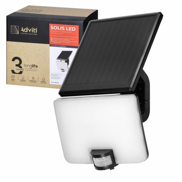 Candeeiro Solar LED 5W IP65 C/ Sensor Movimentos PIR ADVITI - (AD-SL-6467BLR4)