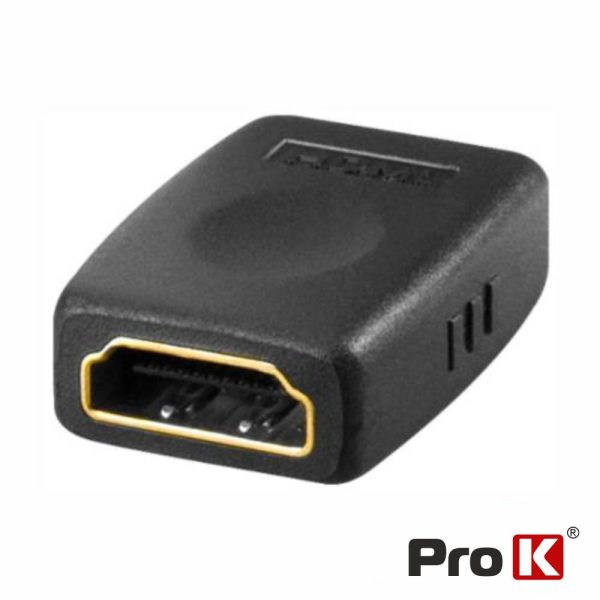 Ficha Adaptadora HDMI Fêmea / Fêmea Dourada PROK - (ADPHDMI04)