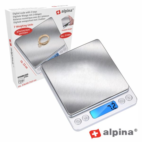 Mini Balança Precisão Digital 3Kg / 0.01g ALPINA - (ALP782)