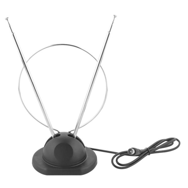 Antena Telescópica Gêmea De TV C/ Suporte - (ANT003)