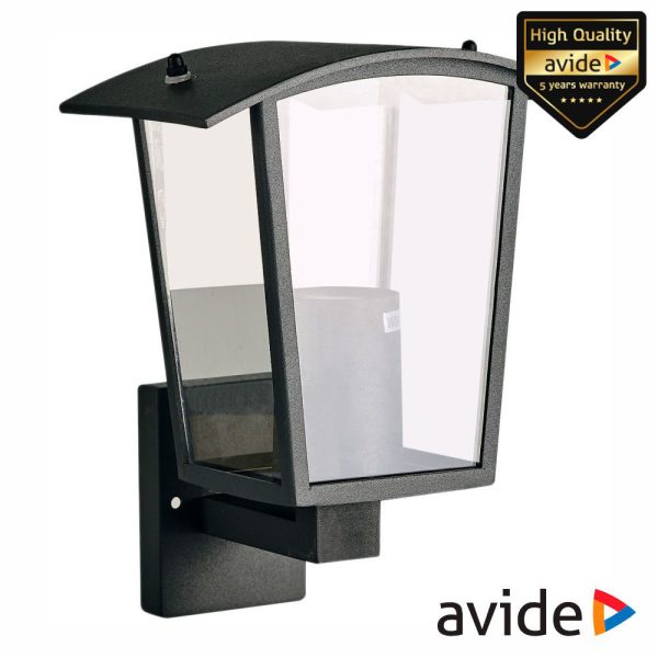 Candeeiro Parede 1xE27 Preto IP44 AVIDE - (AOLWE27-CORU)