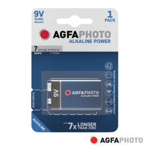 Pilha Alcalina 6LR61/9V 9V 1x Blister POWER AGFAPHOTO - (APA9V)