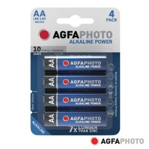 Pilha Alcalina LR6/AA 1.5V 4x Blister POWER AGFAPHOTO - (APAAA)