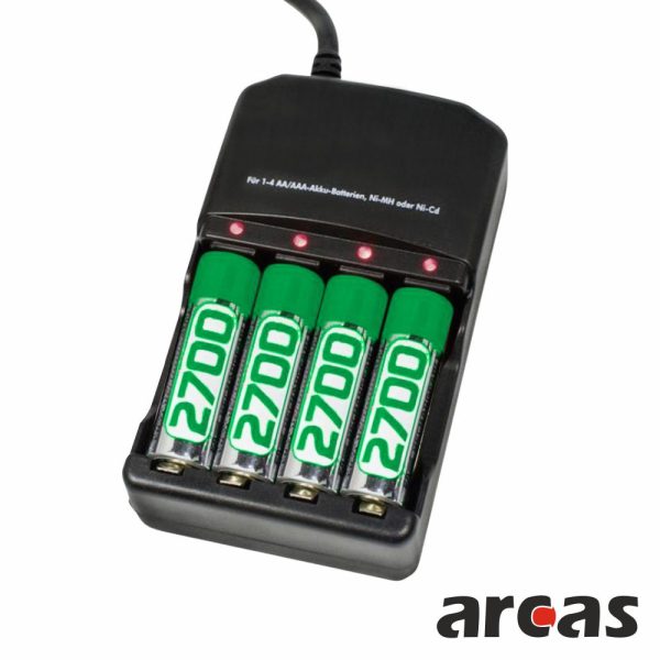 Carregador Universal AA/AAA c/ 4 pilhas AA 2700mAh - (ARC-2009-4AA)