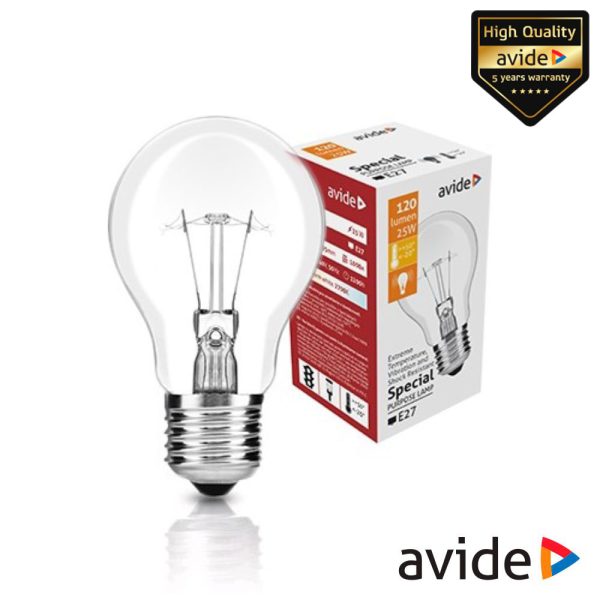 Lâmpada E27 25W Globo 2700K 120lm Alta Resistência AVIDE - (ASG27WW-25W)