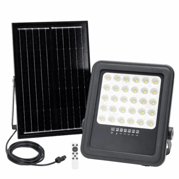 Foco LED C/ Painel Solar 50W 6500K 500lm IP65 Preto - (B10202NI7)