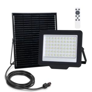 Foco LED C/ Painel Solar 200W 6500K 2000lm IP65 Preto - (B10202NJ5)