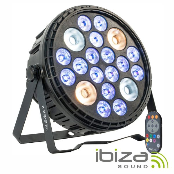 Projetor Par 120W C/ 16 LEDS 4W + 4 LEDS 2xCW/2xWW 30W IBIZA - (BIGPAR-16RGBW4WWCW)