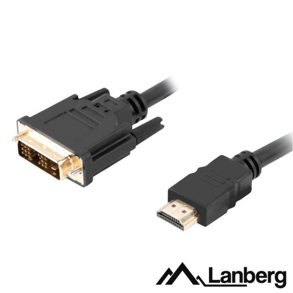 Cabo HDMI Macho / DVI-D Single Link Macho 1.8m LANBERG - (CA-HDDV-10CC-0018)