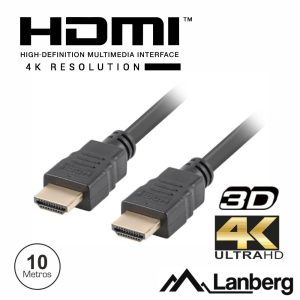 Cabo HDMI Dourado Macho / Macho 1.4 4K 10m LANBERG - (CA-HDMI-10CC-0100)