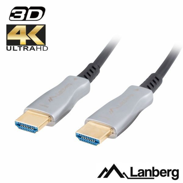 Cabo HDMI Fibra Óptica Dourado Macho / Macho 2.0 4K 30mt - (CA-HDMI-20FB-0300)