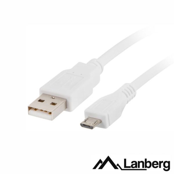 Cabo USB-A 2.0 Macho / Micro USB Macho 1m LANBERG - (CA-USBM-10CC-0010W)