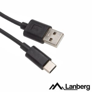 Cabo USB-A 2.0 Macho / USB-C Macho 1m Preto LANBERG - (CA-USBO-10CC-10-BK)