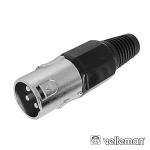 Ficha XLR 3p Macho Preta C/ Blindagem E Bloqueio - (CA101B)