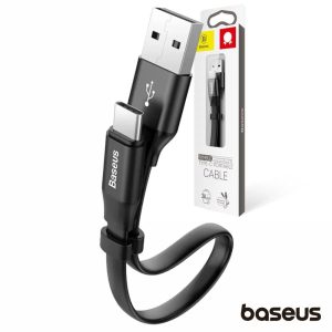 Cabo Flat USB-A Macho P/ USB-C Macho 0.23m Preto BASEUS - (CATMBJ-01)