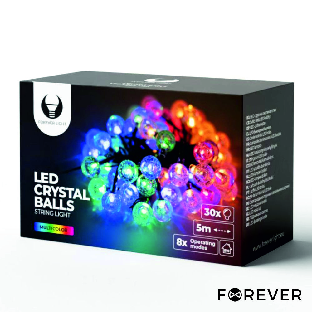 Luzes de Natal 30 LED Multicor Bolas Cristal 5m - Image 2