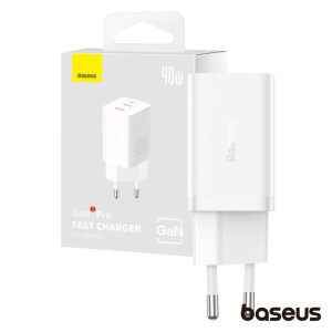 Alimentador Comutado 2x USB-C 40W GaN5 PRO BASEUS - (CCGP180102)