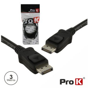 Cabo Displayport Macho / Macho Preto 3m PROK - (CDISPLAY03A)