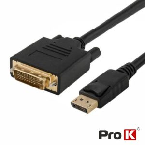 Cabo Displayport Macho / DVI-D Macho 1.8m PROK - (CDPDVID1.8A)