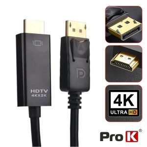 Cabo Displayport Macho / HDMI Macho 4K 2m PROK - (CDPHDMI2K)