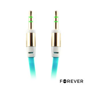 Cabo Jack 3.5mm Macho / Jack 3.5mm Macho 1M Azul St FOREVER - (CJACK-AUX/BL)