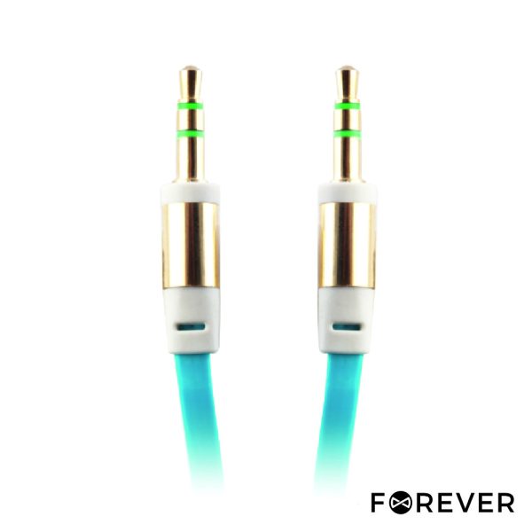 Cabo Jack 3.5mm Macho / Jack 3.5mm Macho 1M Azul St FOREVER - (CJACK-AUX/BL)