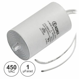 Condensador Arranque 1uf 450V + Terra C/ Fios - (COAF1/450)