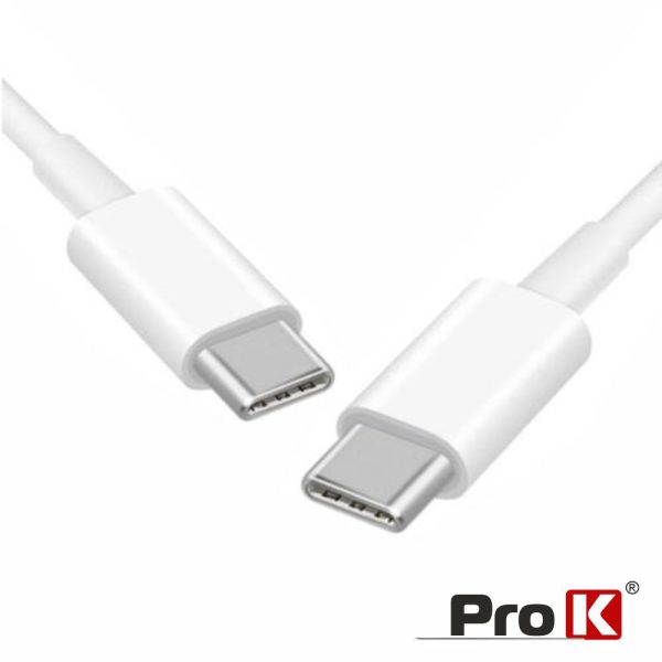 Cabo USB-C 2.0 Macho / USB-C Macho 1M Branco PROK - (CUSB311/1W)