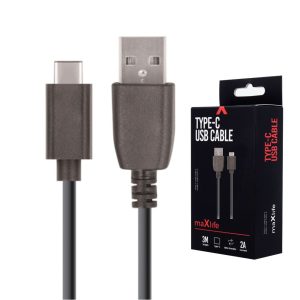 Cabo USB-A 2.0 2A Macho / USB-C Preto 1m - (CUSBC-01BK)