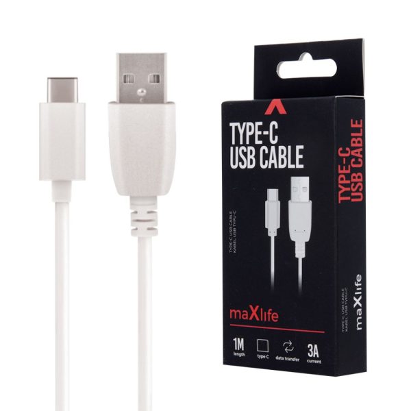 Cabo USB-A 2.0 3A Macho / USB-C Branco 1m - (CUSBC-04WH)