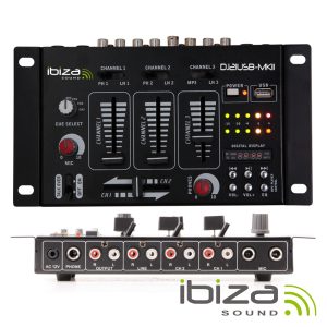 Mesa De Mistura 4 Canais 7 Entradas USB IBIZA - (DJ21USB-MKII)