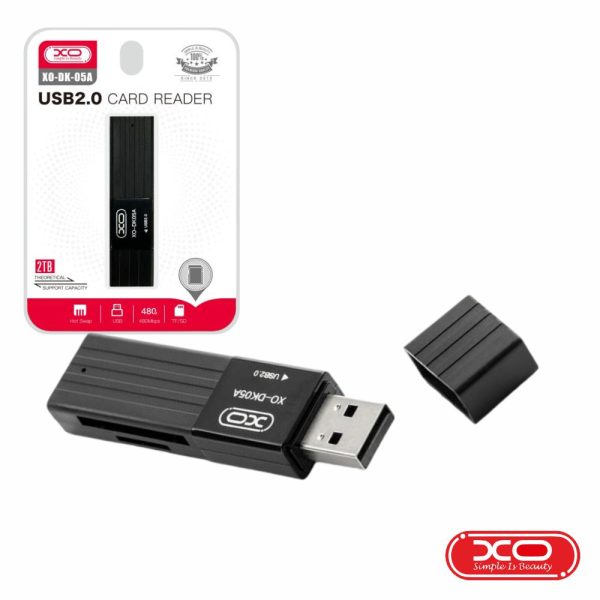 Leitor Cartões De Memória USB 2.0 SD/MicroSD XO - (DK05A)