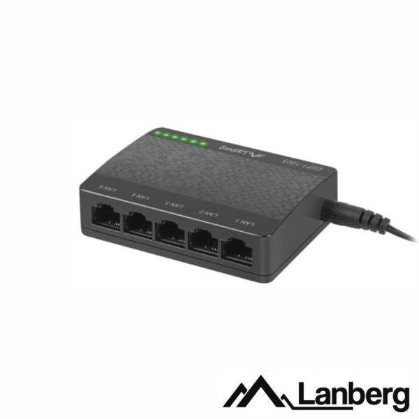 Switch de Rede Ethernet 1GB/s 5 Portas RJ45 LANBERG - (DSP1-1005)