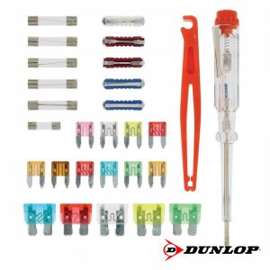 Conjunto de 26 Fusíveis P/ Automóvel E Busca-Polos DUNLOP - (DUN368)