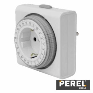 Temporizador Analógico Compacto Ajustável 24h Perel - (E305D4-G)