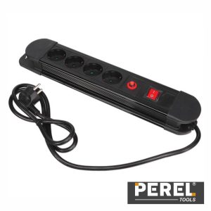 Extensão Elétrica 4x Schuko Interruptor Proteção 1.5m PERE - (EBP04NN-G)