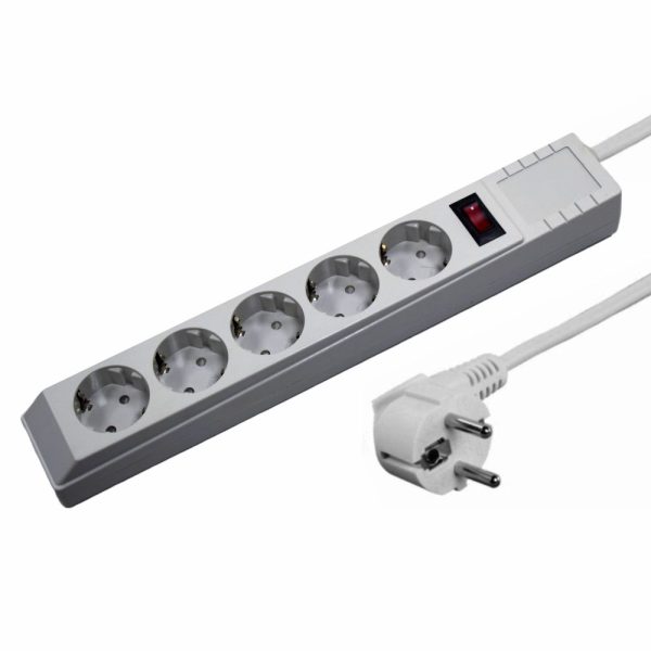 Extensão Elétrica 5x Schuko Picos C/ Interruptor 1.8m - (EBP05(F))