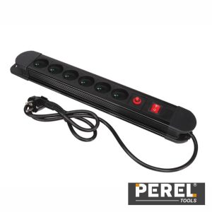 Extensão Elétrica 6x Schuko Interruptor Proteção 1.5m PER - (EBP06NN-G)