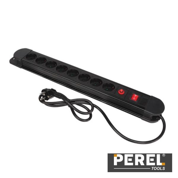 Extensão Elétrica 8x Schuko Interruptor Proteção 1.5m PER - (EBP08NN-G)