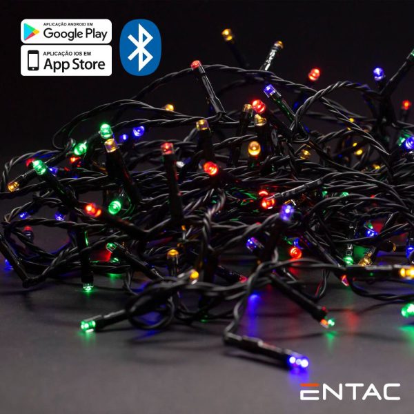 Luzes de Natal 120 LED Multicor APP Bluetooth 220V 9mt - (ECL-BT-120MC)