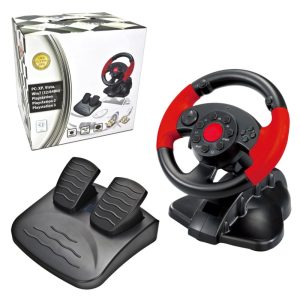 Volante C/ Pedais P/ PC/PSX/PS2/PS3 13 Botões Vibração - (EG103)