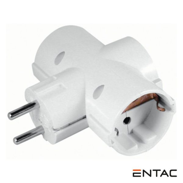 Ficha Elétrica Adaptadora 3x Schuko ENTAC - (EPAG-T3EE)