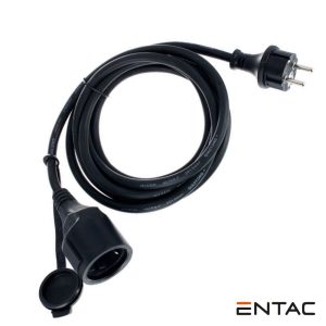 Extensão Tomada Elétrica 3G1.5 1x Schuko 20m Preto ENTAC - (ESEC44G-20)