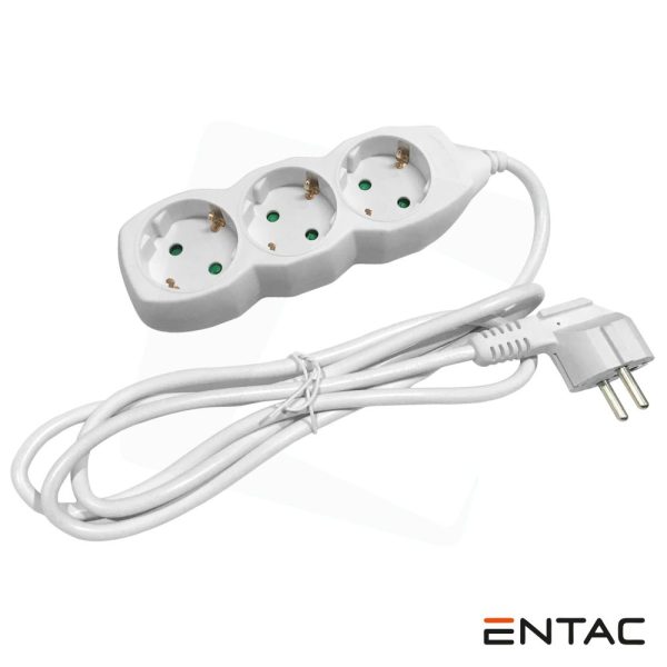 Extensão Elétrica 3G1.0 3x Schuko 1.5m ENTAC - (ESEG3-1.5)