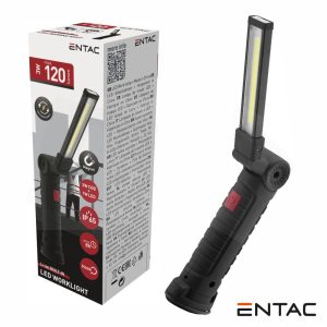 Lanterna de Trabalho 1W LED+3W COB 120lm IP65 ENTAC - (EWL-180-COB-R)